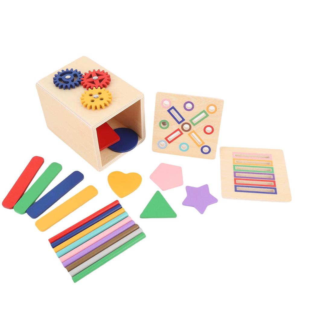 Wooden Shape Sorter Toy Early Learning Educational Color Shape Matching Cube for Toddlers
