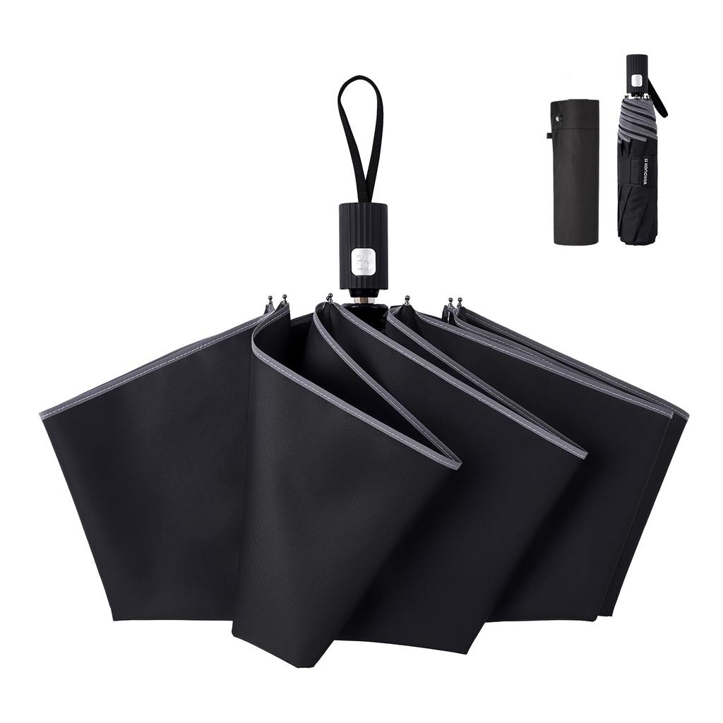 Konciwa Shape Memory Folding Umbrella Folds 3 Seconds 8 Ribs - 12 Wind-resistant Wide 100cm Lightweight 260g One-touch Automatic Open Close Suitable