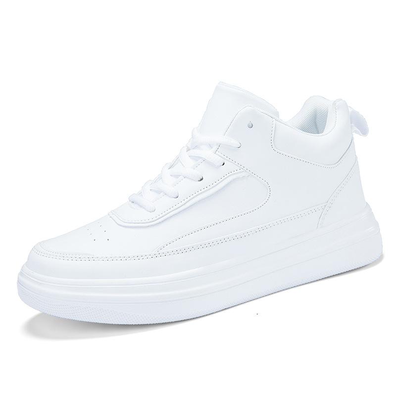 Men's Shoes Autumn and Winter New Medium and High-top Board Shoes, Youth Platform Sports and Leisure Shoes, Men's Height-increasing White Shoes, Tren