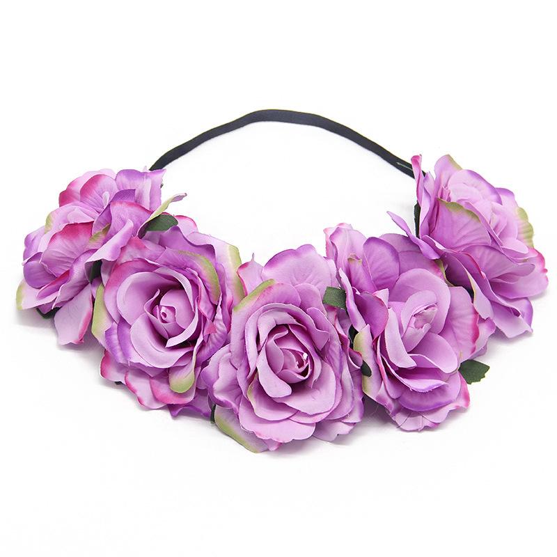 Europäisches & Amerikanisches Braut Urlaubs Rosen Girlande Stirnband für Weihnachten, Karneval, Maskenball