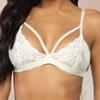 3Pcs/Set Underwear Close-fitting Visual Experience Spandex See-through Bra Three-piece Suit for Bedroom