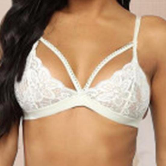 3Pcs/Set Underwear Close-fitting Visual Experience Spandex See-through Bra Three-piece Suit for Bedroom