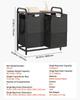 2 Section Laundry Sorter with Pull-Out Bags Metal Frame & Wooden Tabletop
