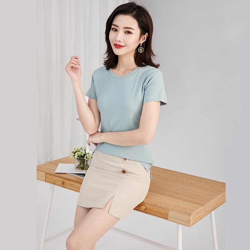T-shirt a maniche corte a righe stile coreano da indossare sotto girocollo primavera da donna Ins moda donna top ampio taglia grande