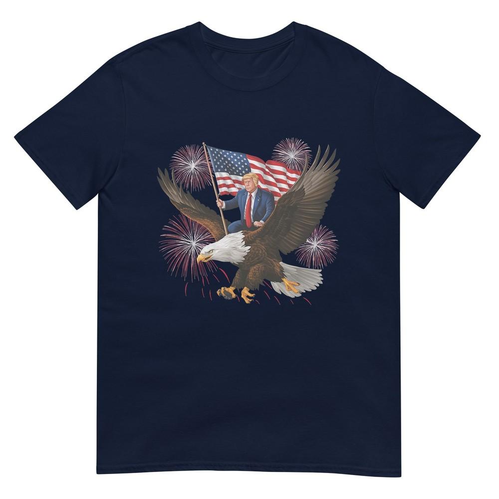 Patriotic Trump Bald Eagle American Pride Usa Flag July 4th Tshirt S