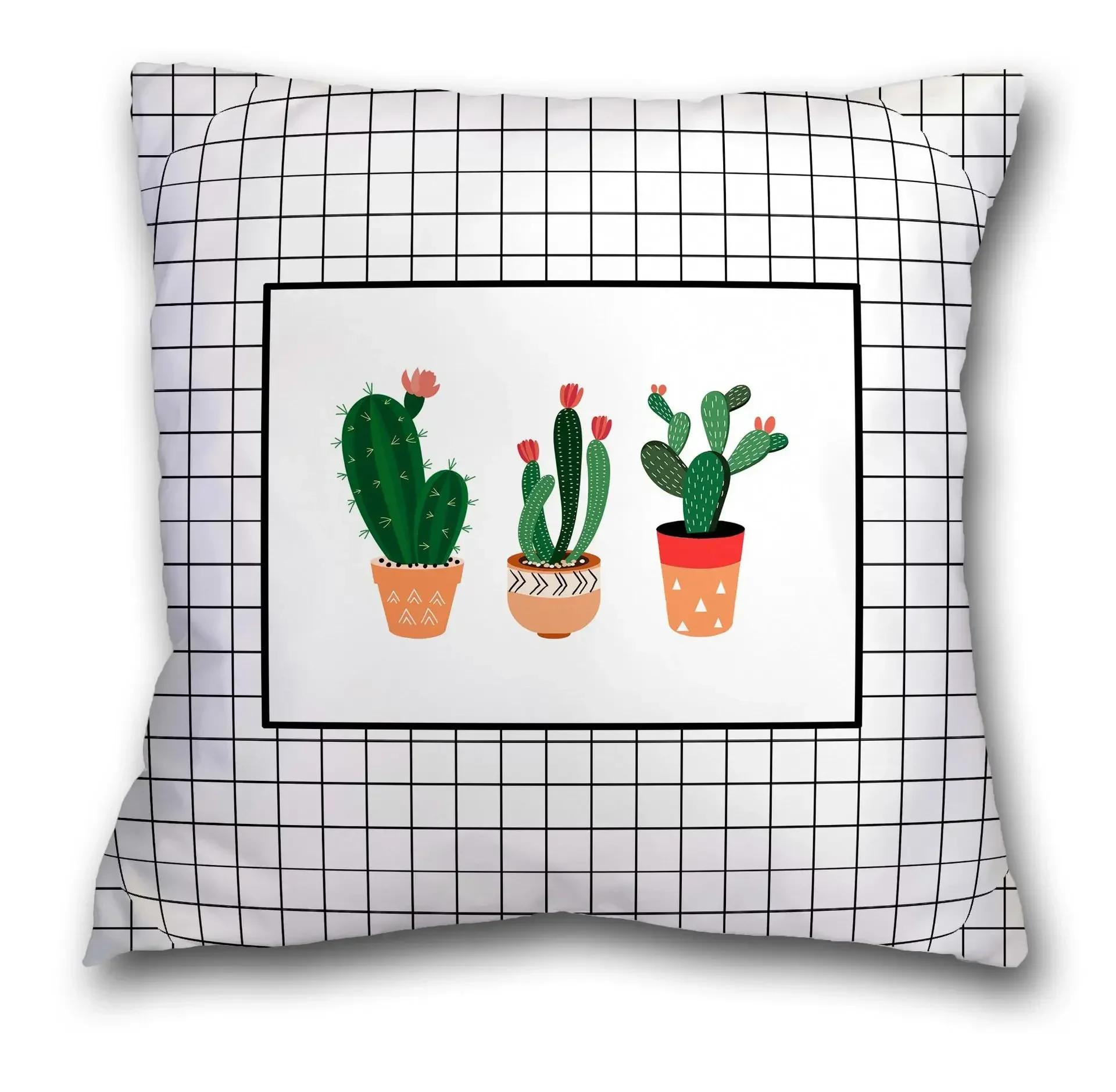 

Подушка с изображением кота и собаки в стиле аниме, наволочка для дивана, автомобиля, поясная подушка, чехол для подушки в скандинавском стиле, мультяшное животное, кит, зебра 66x66cm светло-серый