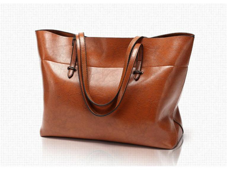 

2025 Универсальная женская сумка-тоут через плечо - Сумка большой вместимости и модная сумка на плечо коричневый