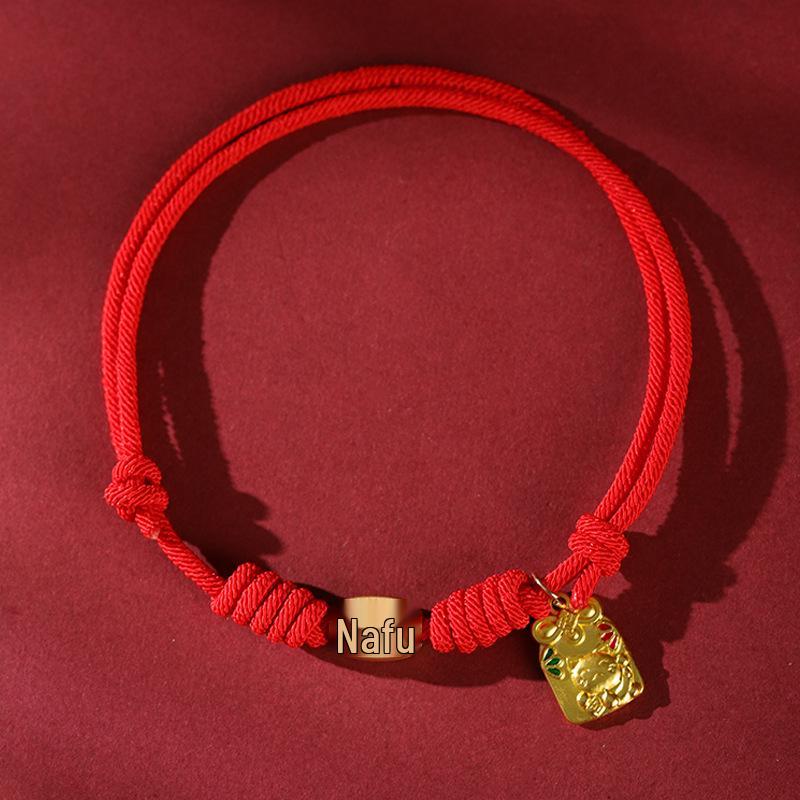 Handmade Red Rope Pet Necklace: Attract Wealth & Fortune for Cats & Dogs