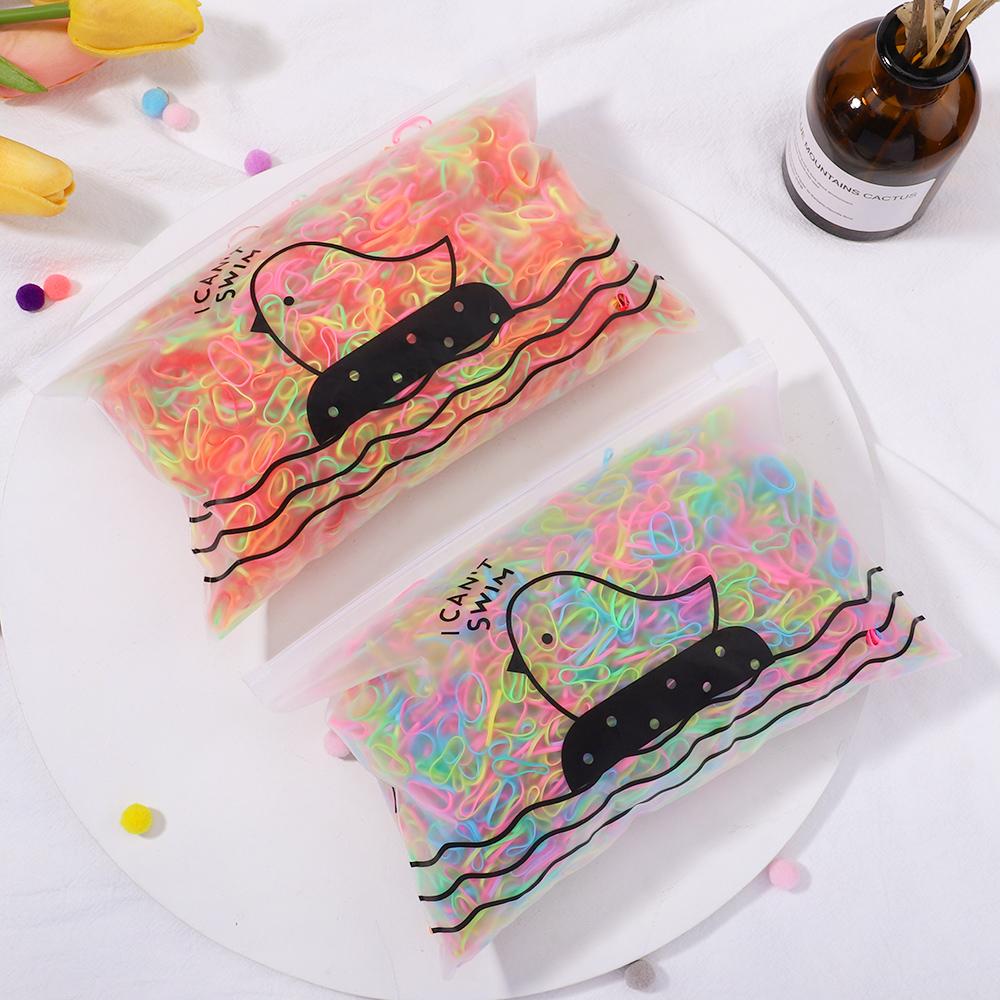 1000/2000 Stück Mädchen Elastische Haargummis Geschenk Gummiband Stirnband Kinder Pferdeschwanzhalter Bänder Kinder Ornamente Haarschmuck