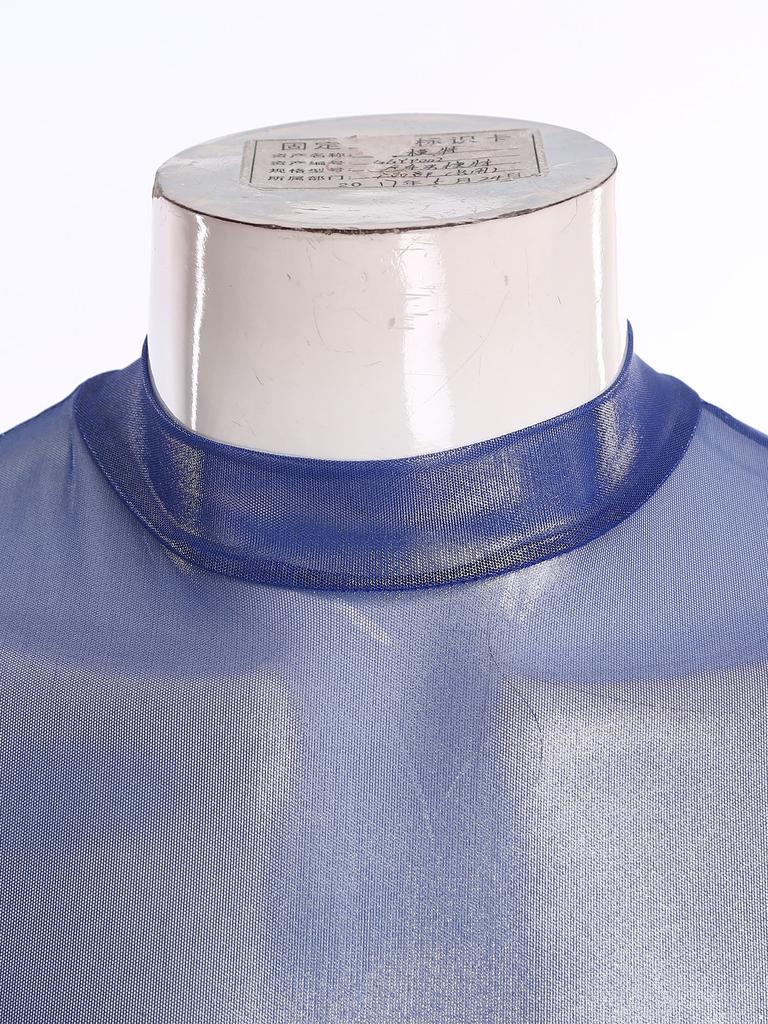 Tuta Holografica Trasparente da Uomo Manica Lunga Full Body Zip Posteriore Catsuit Clubwear