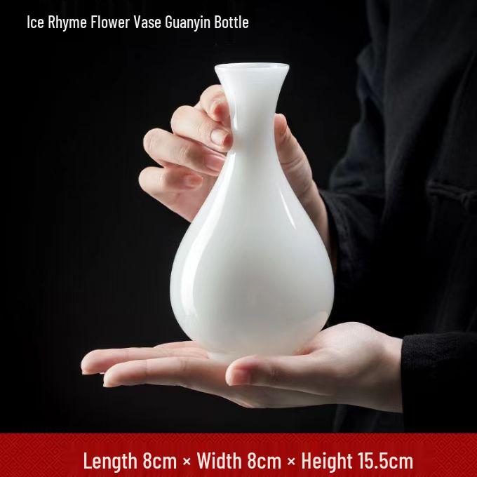 Handmade Dehua Jade Porcelain Vase for Flower Arrangements - Small Home Decor Ornament