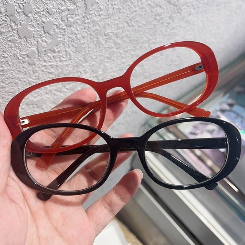 New Retro Blue Green Oval Small Frame Glasses Frame Women's Anti Blue Light Glasses Fashion Y2K Square Eyeglasses Frame