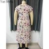 Kadın Pijama Takımı Yazlık Çiçek Baskılı Büyük Beden Kısa Kollu Buz İpeği Bol Uyku Elbisesi Bornoz Ev Giyimi