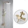 Tuqiu Brushed Gold Bathroom Shower Faucet Set  Bathroom Rainfall Shower Mixer Tap SUS304 Bathroom Shower Faucet Set