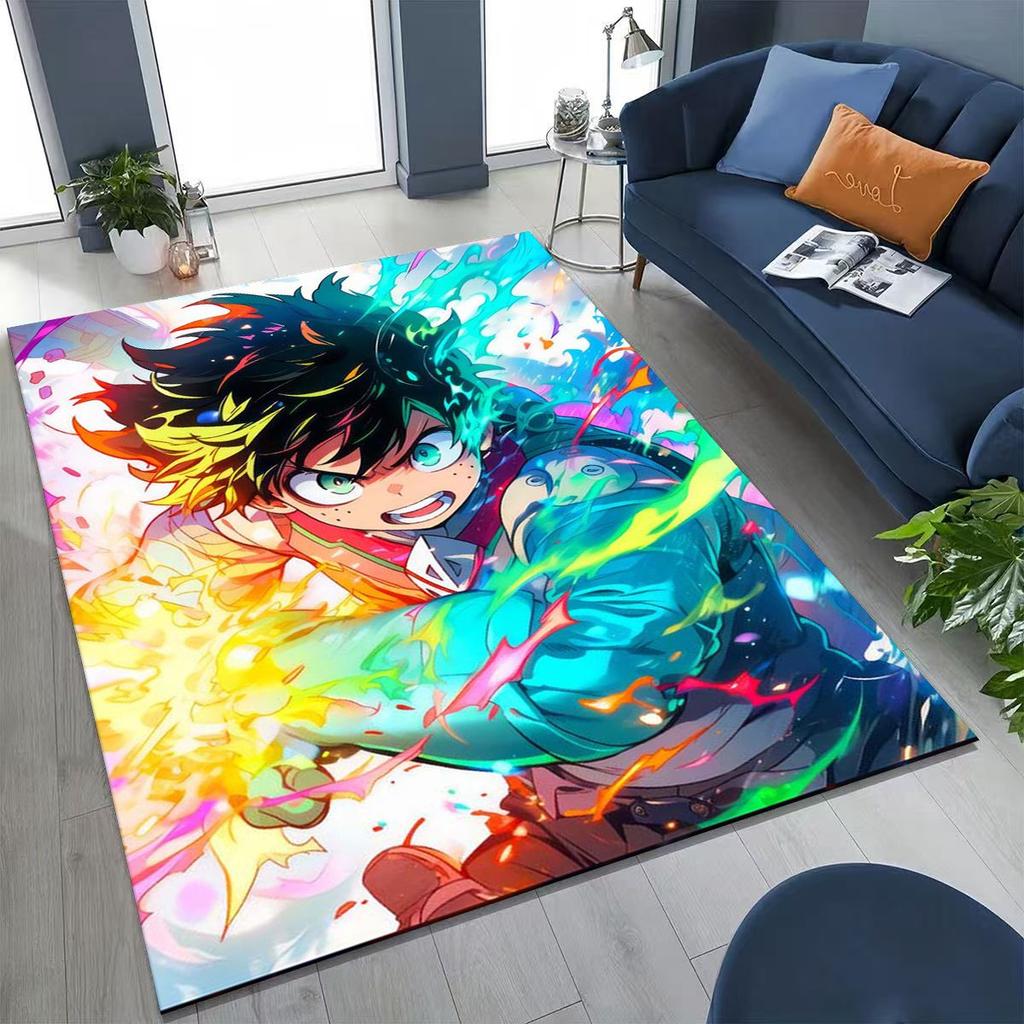 Anime My Hero Academia Deku Katsuki Kreslený koberec do ložnice obývacího pokoje na pohovku domů rohožka dekorace, dětská protiskluzová podložka na hraní