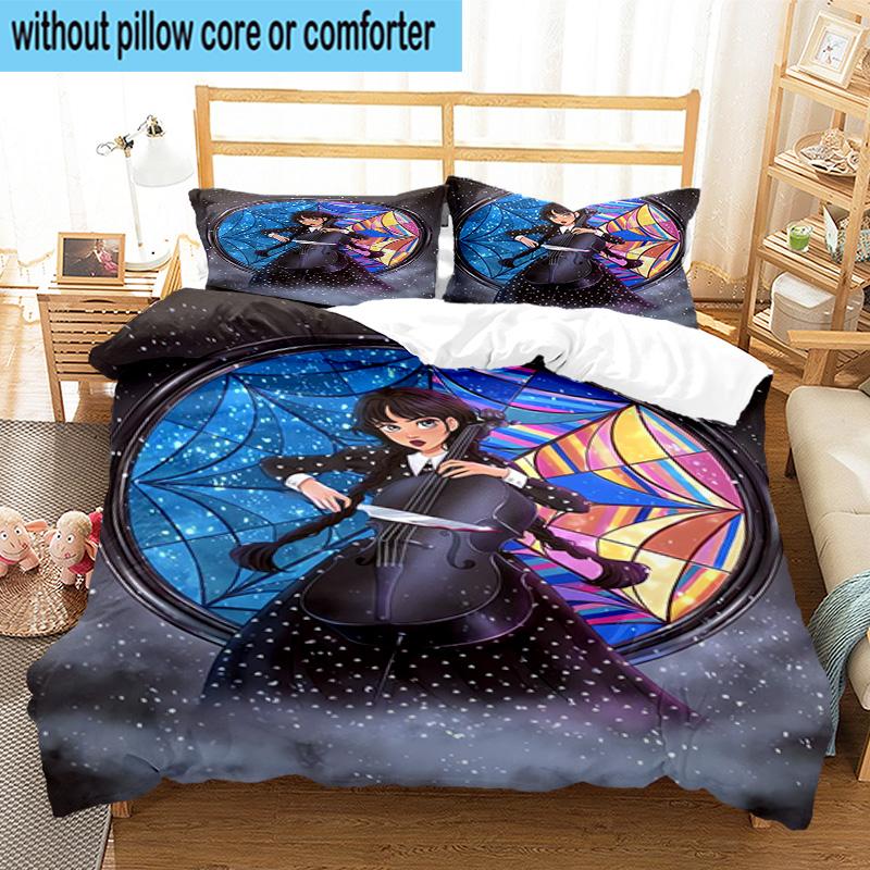 3PCS Stained Glass Gothic Romance 3pcs Bedding,Including 3PCS Duvet Cover And 2pcs Pillowcases Perfect for Christmas,Ideal for Bedroom, Dormitory