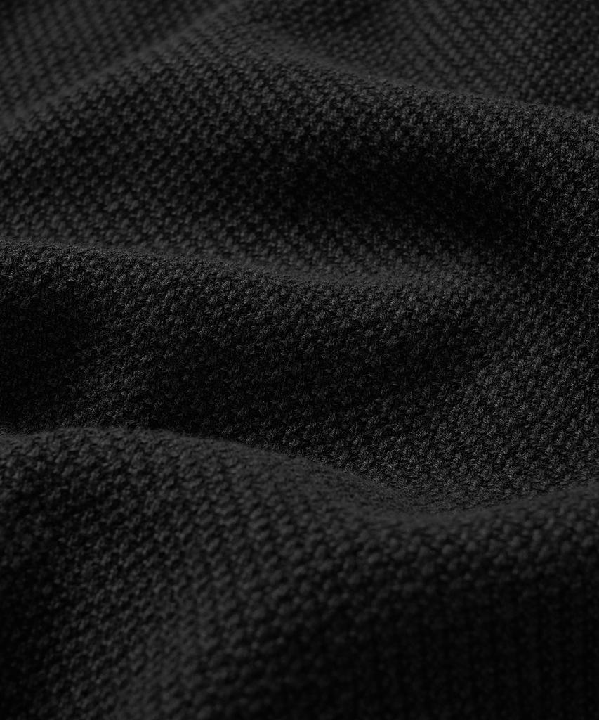 CUZNELLO Cool Cotton Collared Short Sleeve Knit_Black