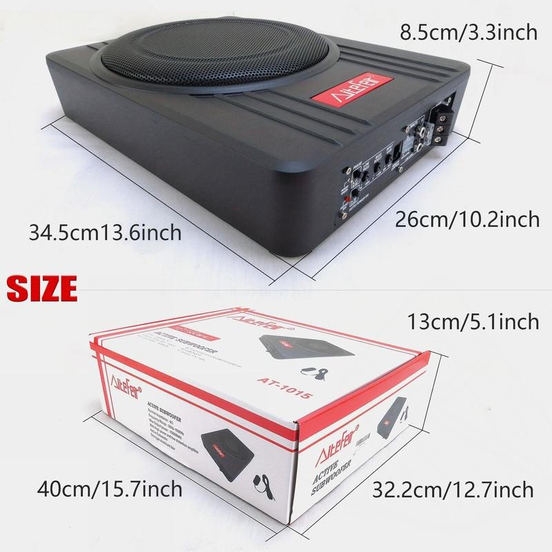 

AiteFeir 10inch 1500W Universal Car Audio Car Active Subwoofer Speaker Maximum Power Square Ultra-Thin Car Auto Subwoofer
