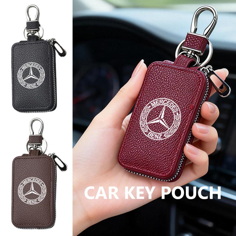 AABIB1 For Benz Key Case Multifunctional Key Case Leather Keybag Zipper Keychain Wallet AMG CLA CLS C180 C200 W204 W205 Exclusive A C E