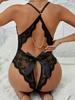 Transparent Lingerie For Women Ultra Bow Erotic Underwear Adult Sex Pajamas Crotchless Backless Lace Sexy Teddies Bodysuit