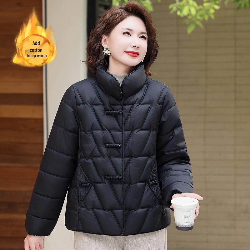 Stylish Winter Cotton Padded Jacket for Short Stature Mothers - Warm, Thin, and Perfect for Middle-aged and Elderly Women