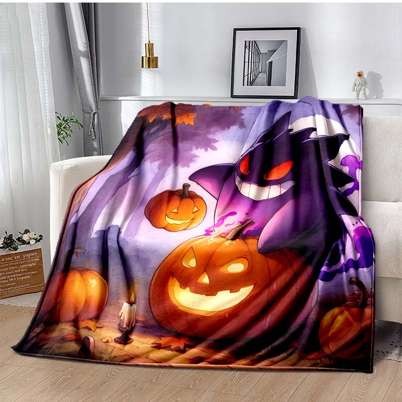 P-Pokemon G-Gengar Print Blanket Warm Soft and Comfortable Home Travel Blanket Sofa Bedding Camping RV Blanket Luxury Gift