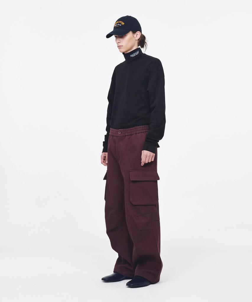 Aepeuteopeulei Wide Military Cargo Pants Burgundy