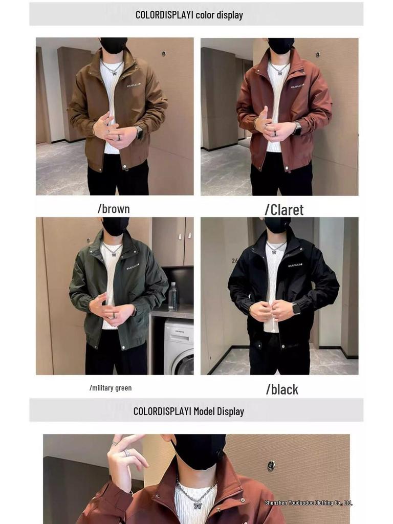 2025 Trendy Men's Hipster Embroidered Workwear Jacket, Spring/Autumn Style Casual Top