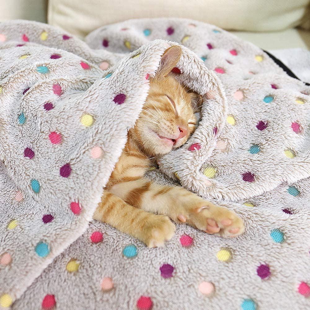 1PC Pet Dog Puppy Winter Blankets Flannel Throw Warm and Cozy for Small Medium Large Pet Dog Cat