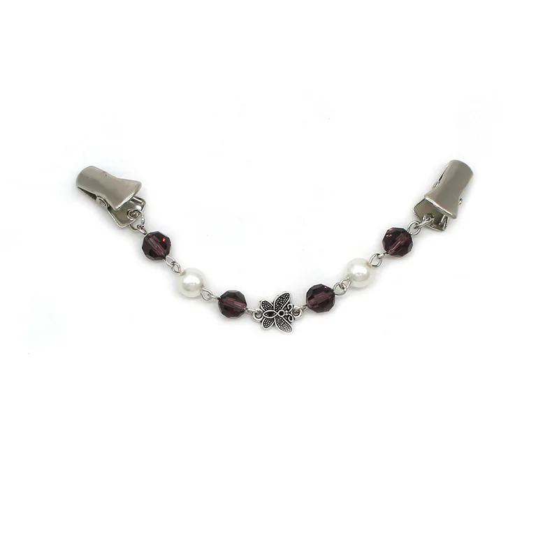 1Pcs Duck Clips Flexible Beaded Pearl Pin Brooch Cardigan Collar Clip Buckles Clothing