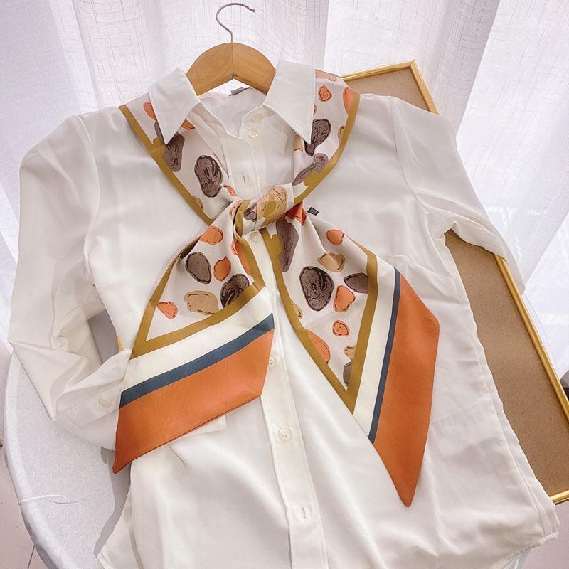 Luxury Long Silk Scarf Bag Tie Lady Neck Skinny Scarves Hairband Foulard Horse Print Brand Women Neckerchief Ribbon