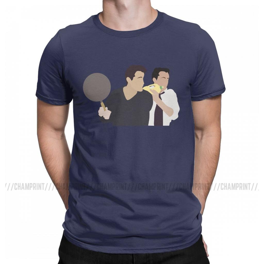 Men Joey Tribbiani Chandler Bing Friends T Shirts TV Show Pure Cotton Clothing Vintage Short Sleeve Tee Shirt Gift Idea T-Shirts