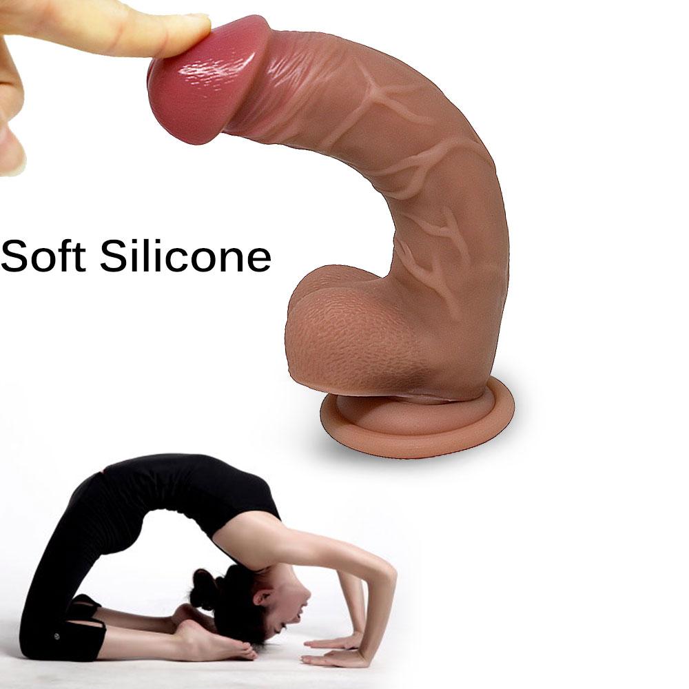 Skin Feeling Realistic Penis Soft Sexy Dildo Suction Cup Female Masturbator Silicone Big Dick Sex Toys for Woman