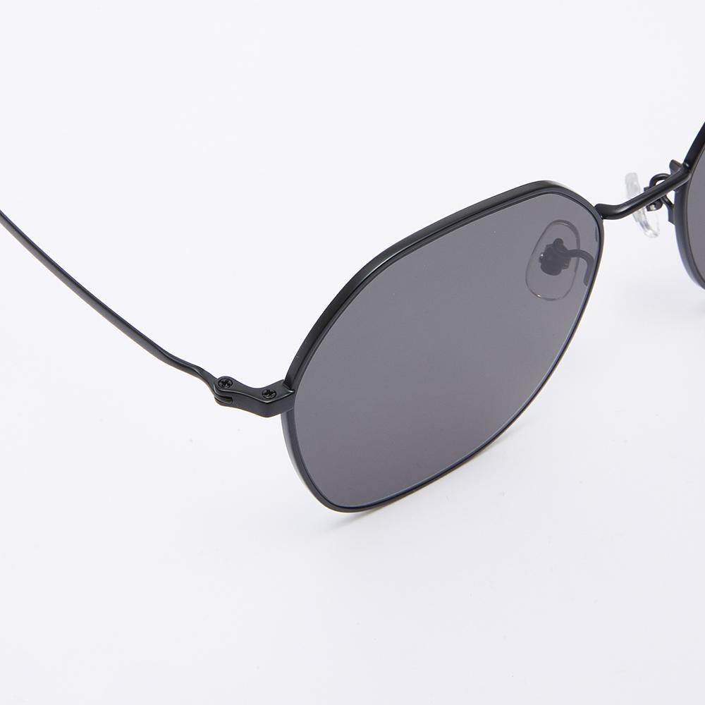 Alloaiweeo [Air Titanium] Al2503 0909M Air Titanium Hexagon Black Sunglasses