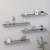 VidaXL Wall Shelves 4 Pcs Grey 80x9x3 Cm