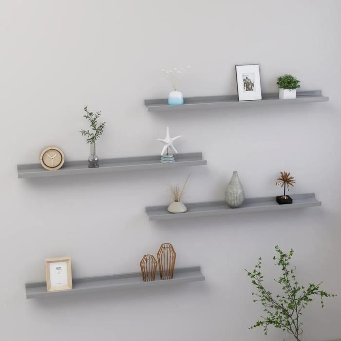 VidaXL Wall Shelves 4 Pcs Grey 80x9x3 Cm