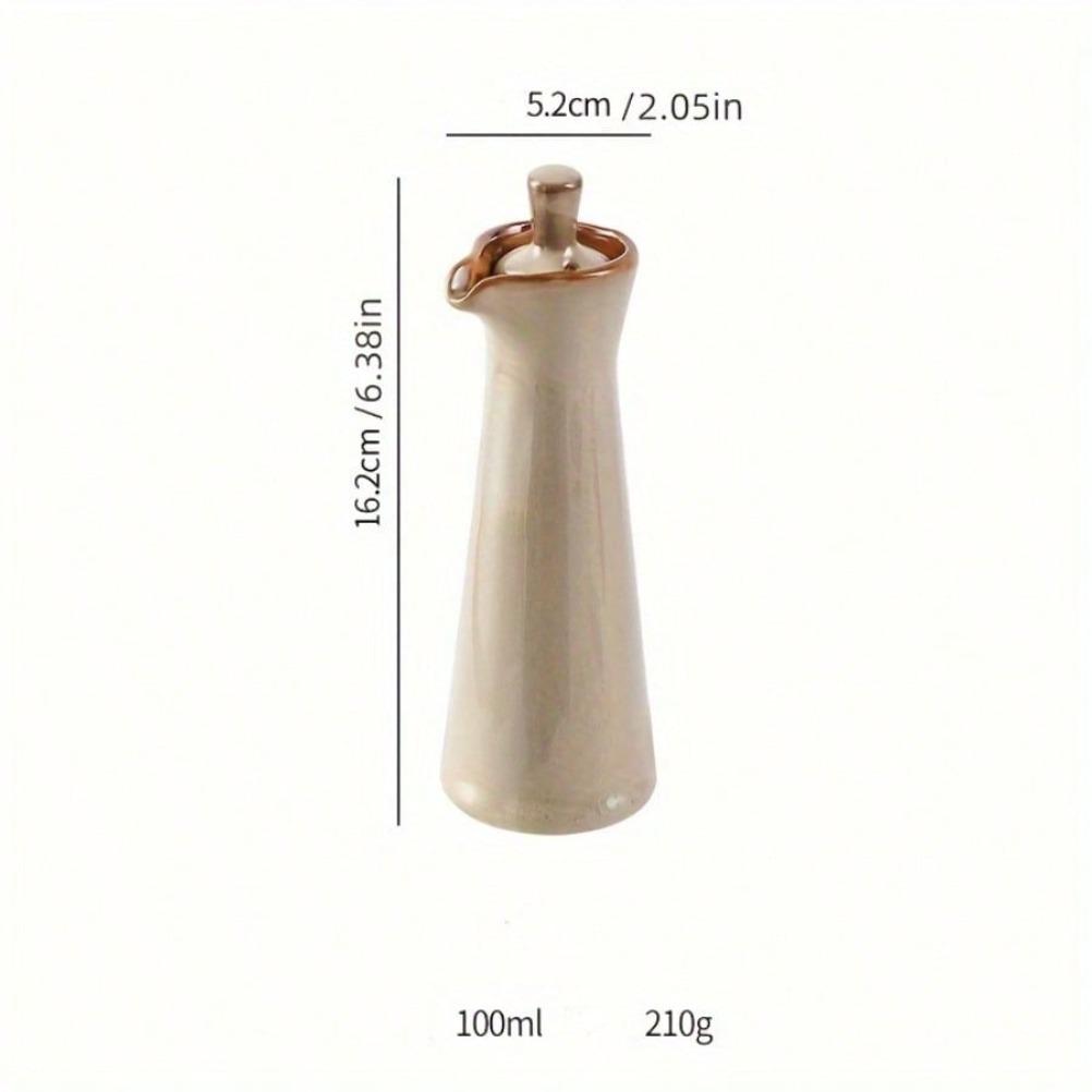 Japon Tarzı Seramik Yağdanlık Ev Tipi Soya Sosu Sirke Yağ Şişesi Zeytinyağı Baharat Saklama Kabı Mutfak Aksesuarları
