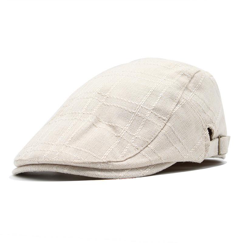 Gorra de Algodón y Lino para Hombre y Mujer, Estilo Vintage, Protección Solar, con Visera Curva Ajustable, para Usar en Verano