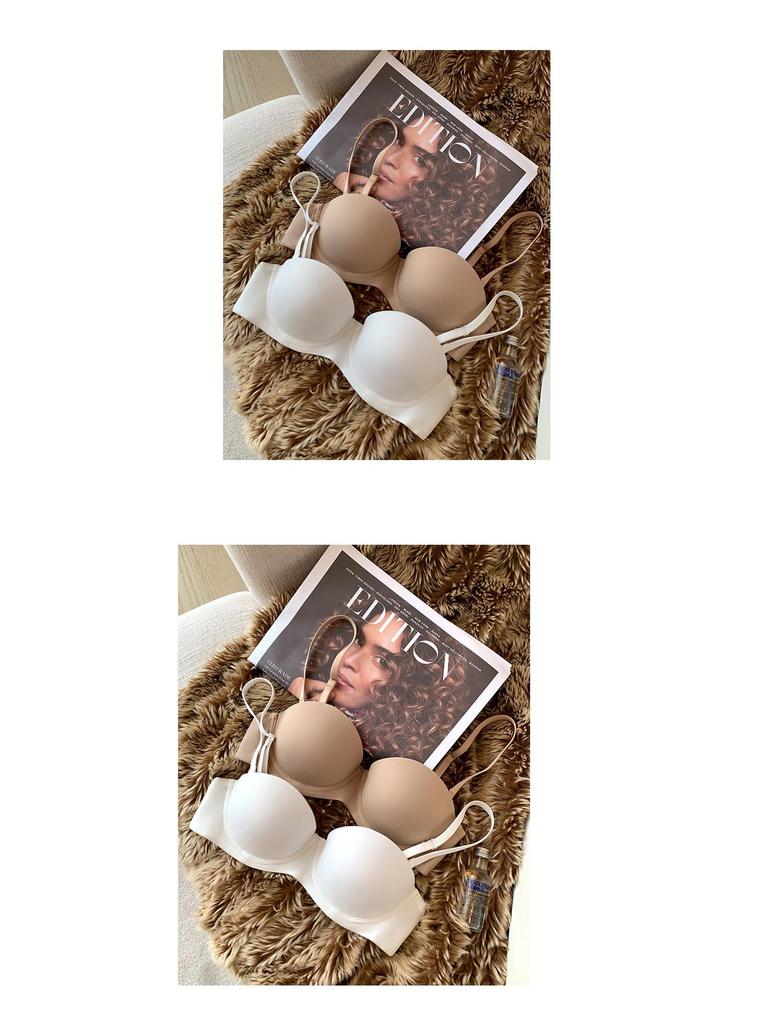 Damen trägerloser BH: Sexy, Glatt, Verstellbar, Weicher Bügel, Halbschalen-Design für kleine Brust.