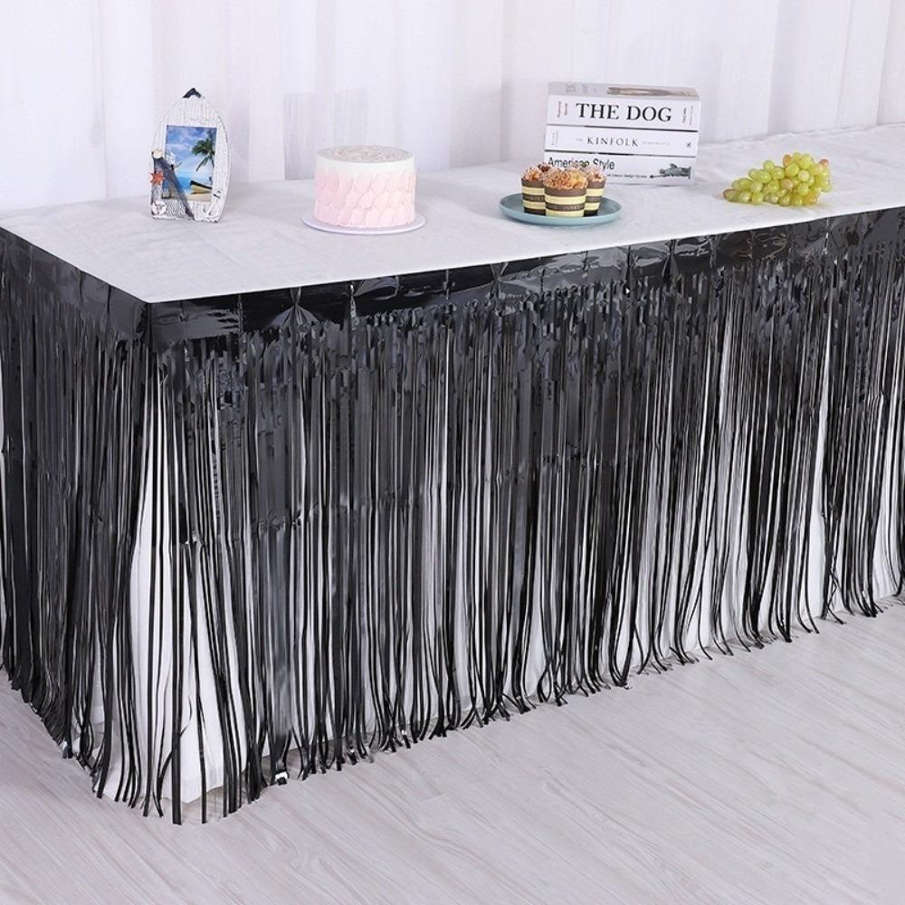 Colorful Table Skirt Tablecloths  For Party Birthday Gatherings Holiday Wedding Decorations