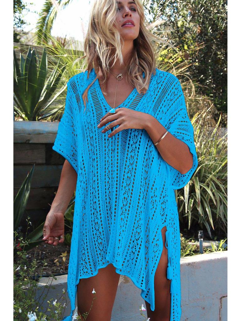 2023 Summer Women's Sun Protection Knit Beach Cover-Up Shirt