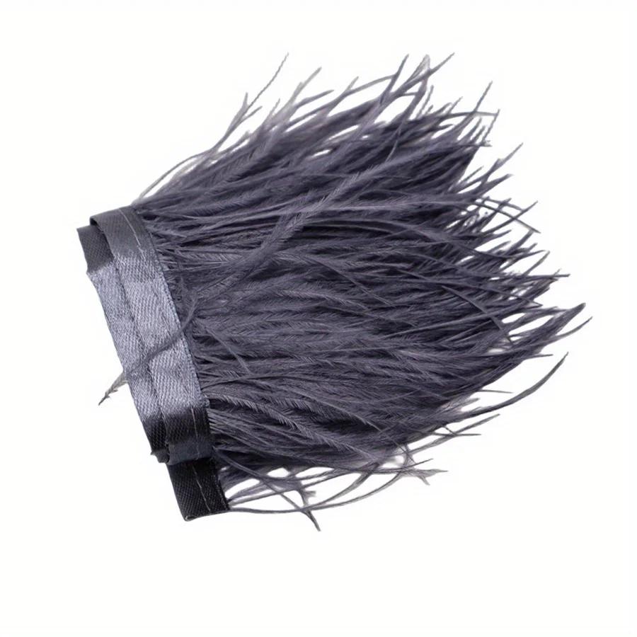 1/10M Natural Plume Black Ostrich Feathers Trim Crafts DIY Feather Ribbon Jewelry Making Wedding Party Christmas Decor 8-10cm