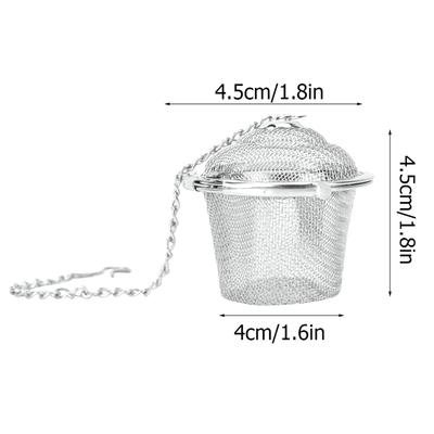 Stainless Steel Tea Strainer Mesh   Herbal Spice Filter Soup Infuser with Chain(S)