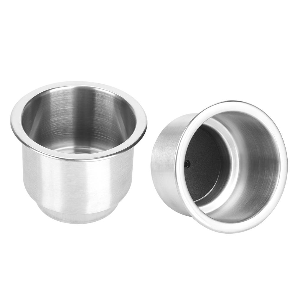 2Pcs Silver Stainless Steel Beverage Rack Bottle Holders Cup Stand Boat Supplies