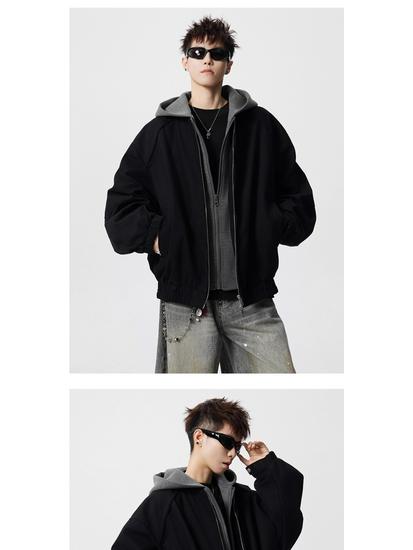 Men's American Hipster Two-Piece Cotton-Padded Jacket: Winter Hooded Streetwear Coat