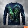 Skeleton Men's Casual Round Neck Long Sleeve Autumn Winter Round Neck Pullover Fashion Streetwear Graphic T-shirts Gifts for Men