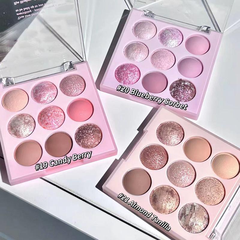 

9 Color Eyeshadow Palette Eyeshadow Girl Beginner Makeup Tray Sculpture Highlight Cosmetic For Girls Accessories Cosmetic
