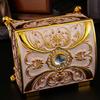 European Style Mini Jewelry Storage Box Necklace Organizer Inlaid Gem Alloy Bracelet Storage Jar Dresser Display Couple Gifts