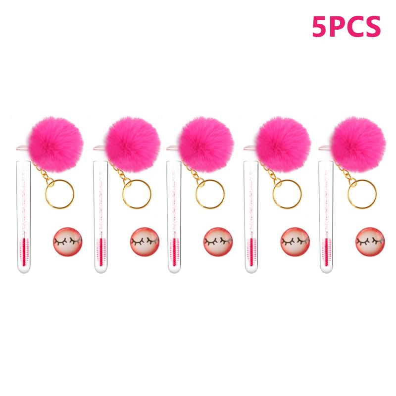 Eyelash Brush Tube With Pompom Lash Extension Makeup Brush Dustproof Eyebrow Comb Beauty Tools