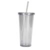 24oz Classic Wall Tumbler Cup With Lid, Reusable Straw